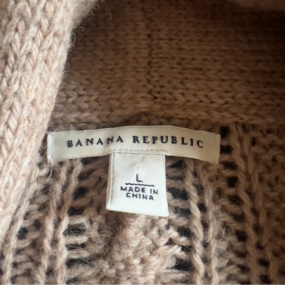 Banana Republic Wool Alpaca Blend Cable Cardigan - Size Large - Picture 3 of 6